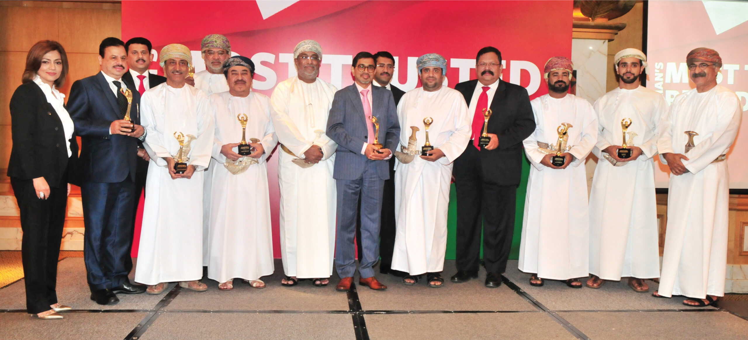 Winners of Oman's Most Trusted Brand Awards 2016